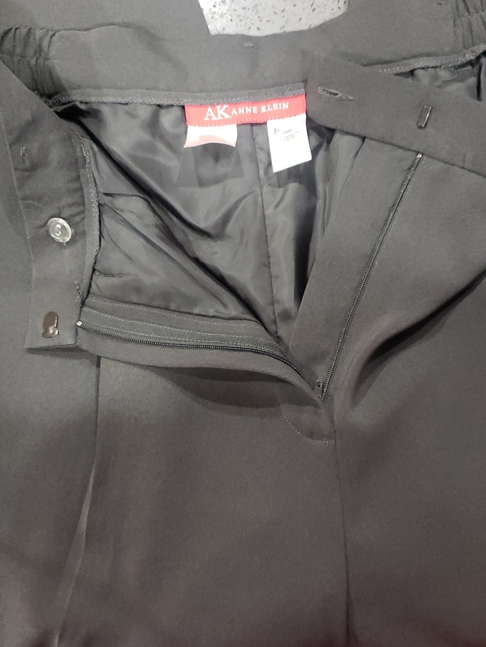 AK Anne Klein Fully Lined Women's Dark Gray Trousers, 18W